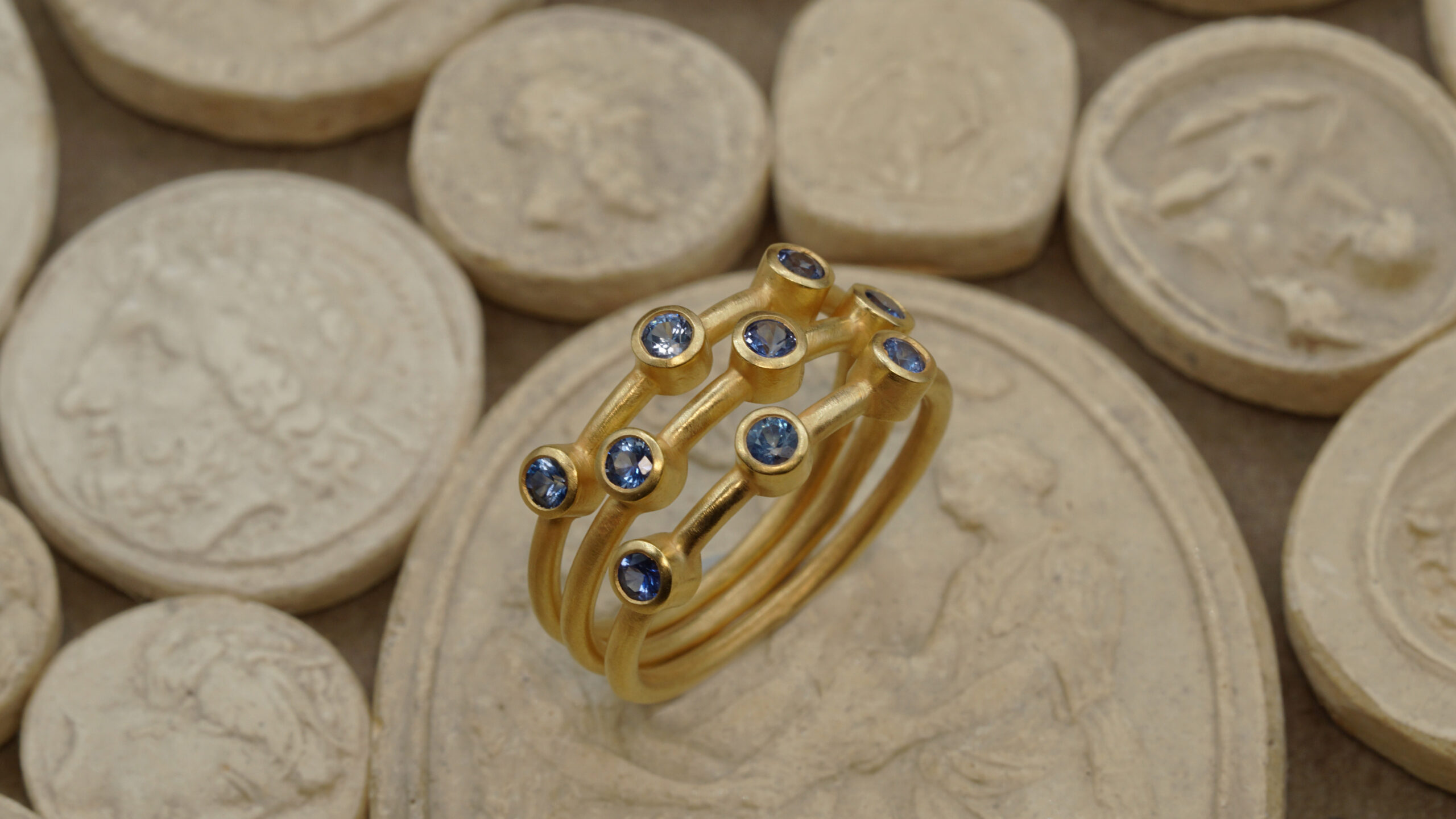 bague trilogie saphir