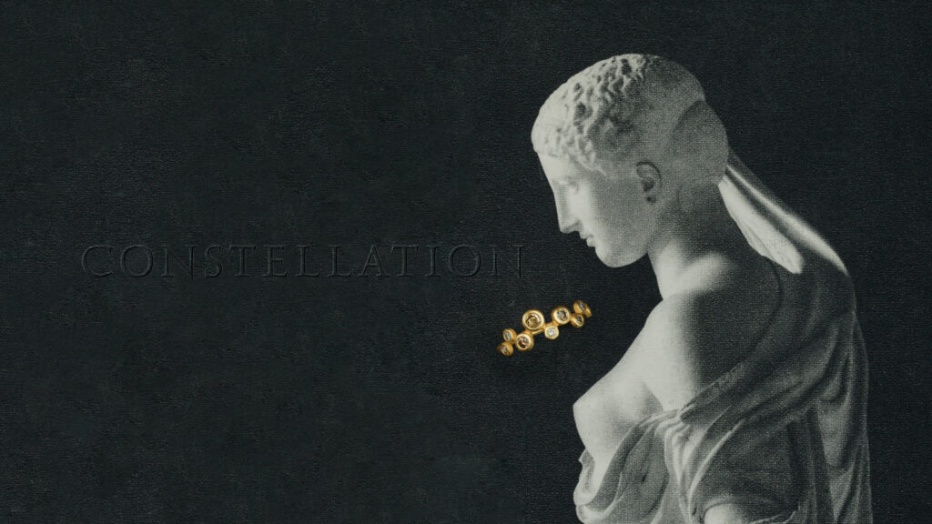 bague constellation diamants bruns