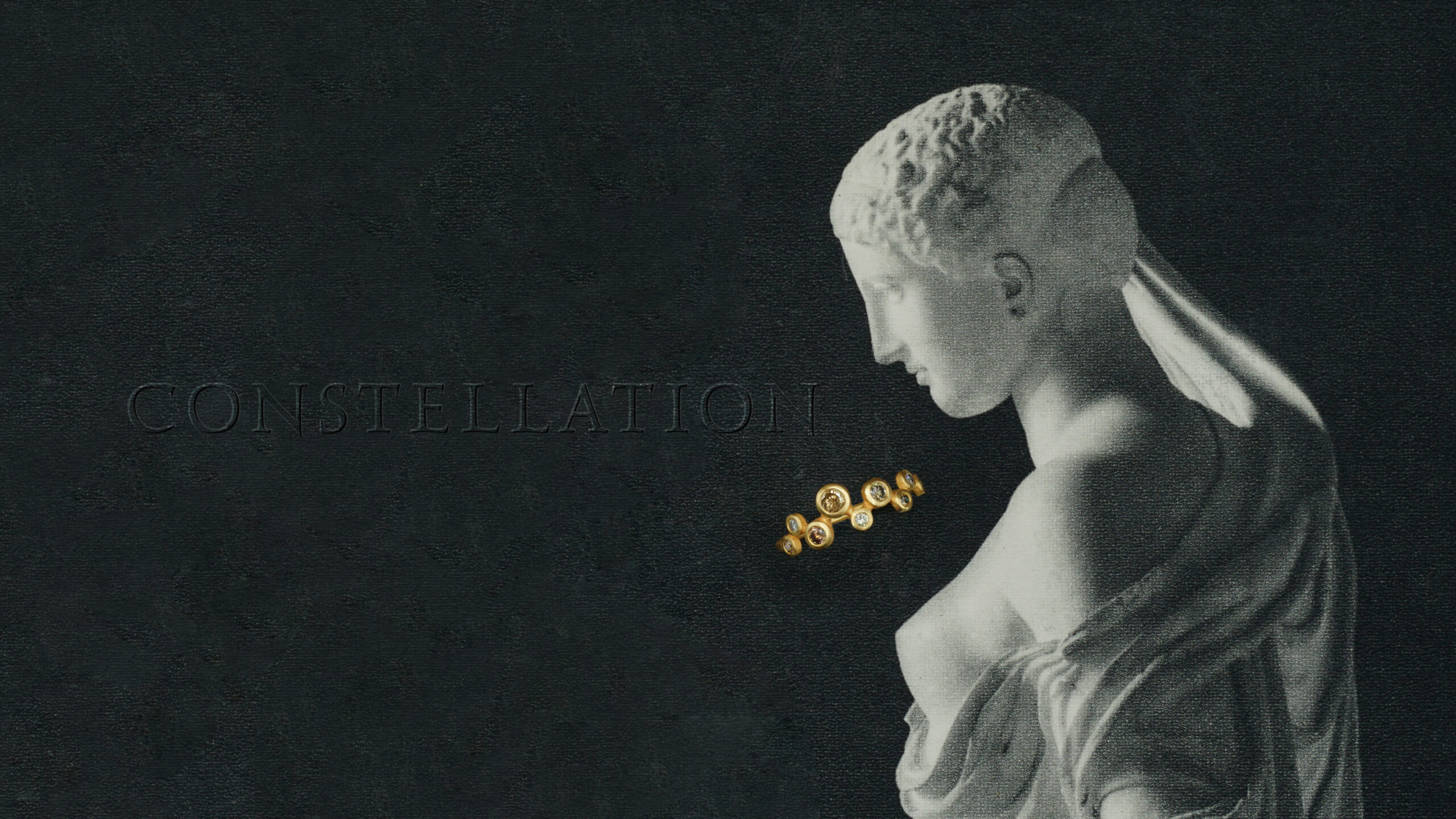 bague constellation diamants bruns