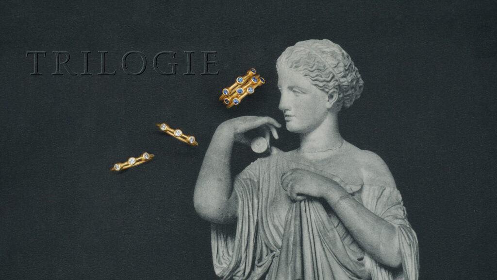 bague trilogie saphir diamant